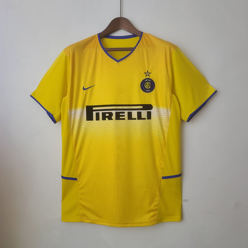 Inter Milan 2002/2003 Third Retro short slave football jersey.