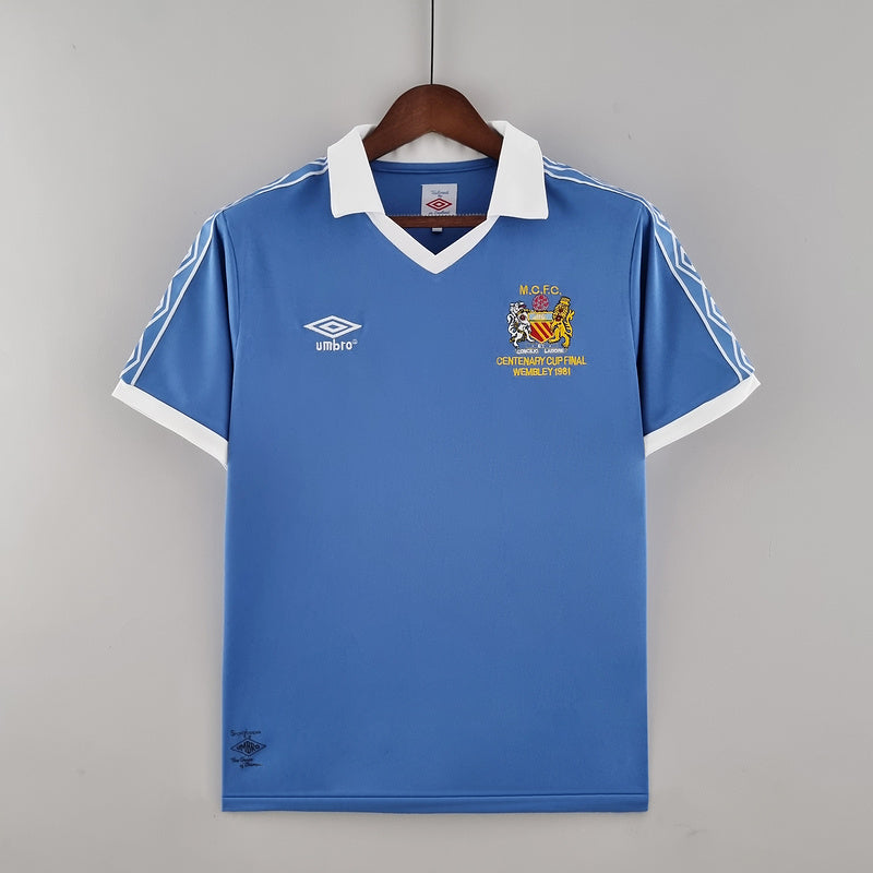 Manchester City 1982/1983 Home Retro short slave football jersey