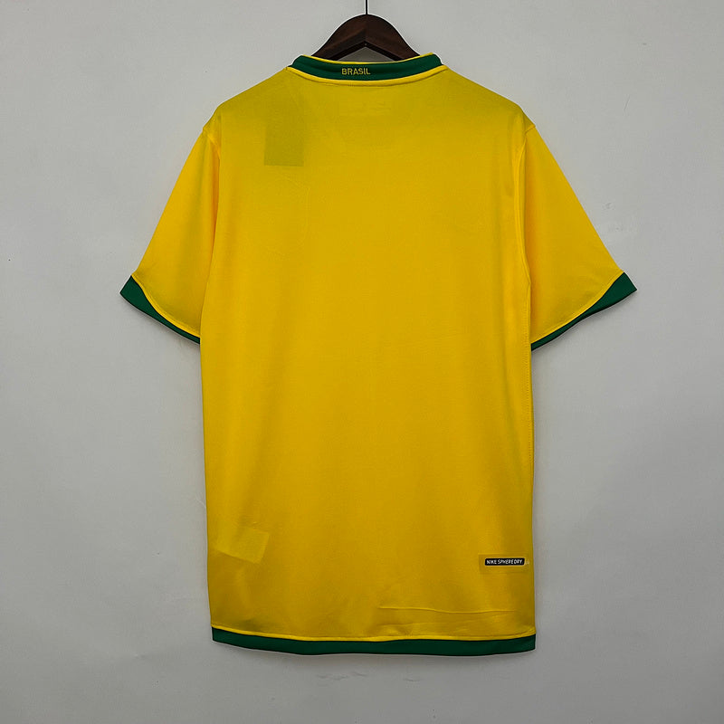 Brazil home 2006 World Cup vintage short slave football jersey