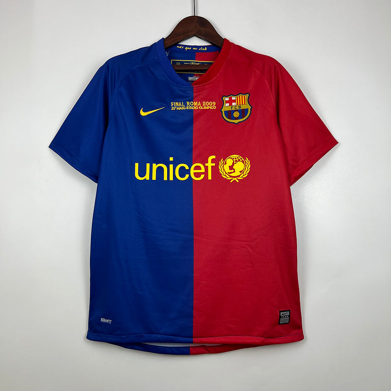 Barcelona Home 2008/2009 Champions league final vintage short slave jersey